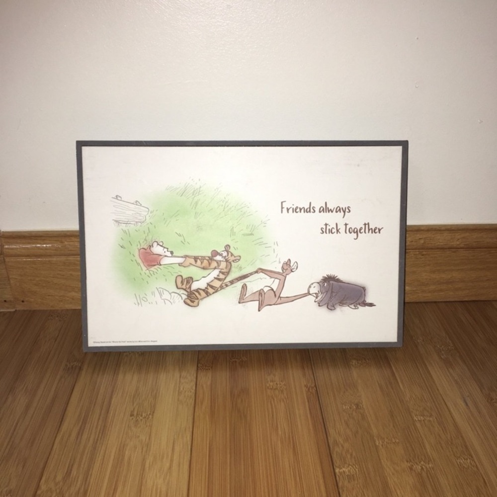 Disney Winnie the Pooh Friends Always Stick Together Home Decor Frame